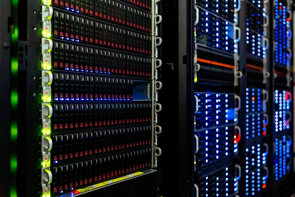 Servidores em um data center